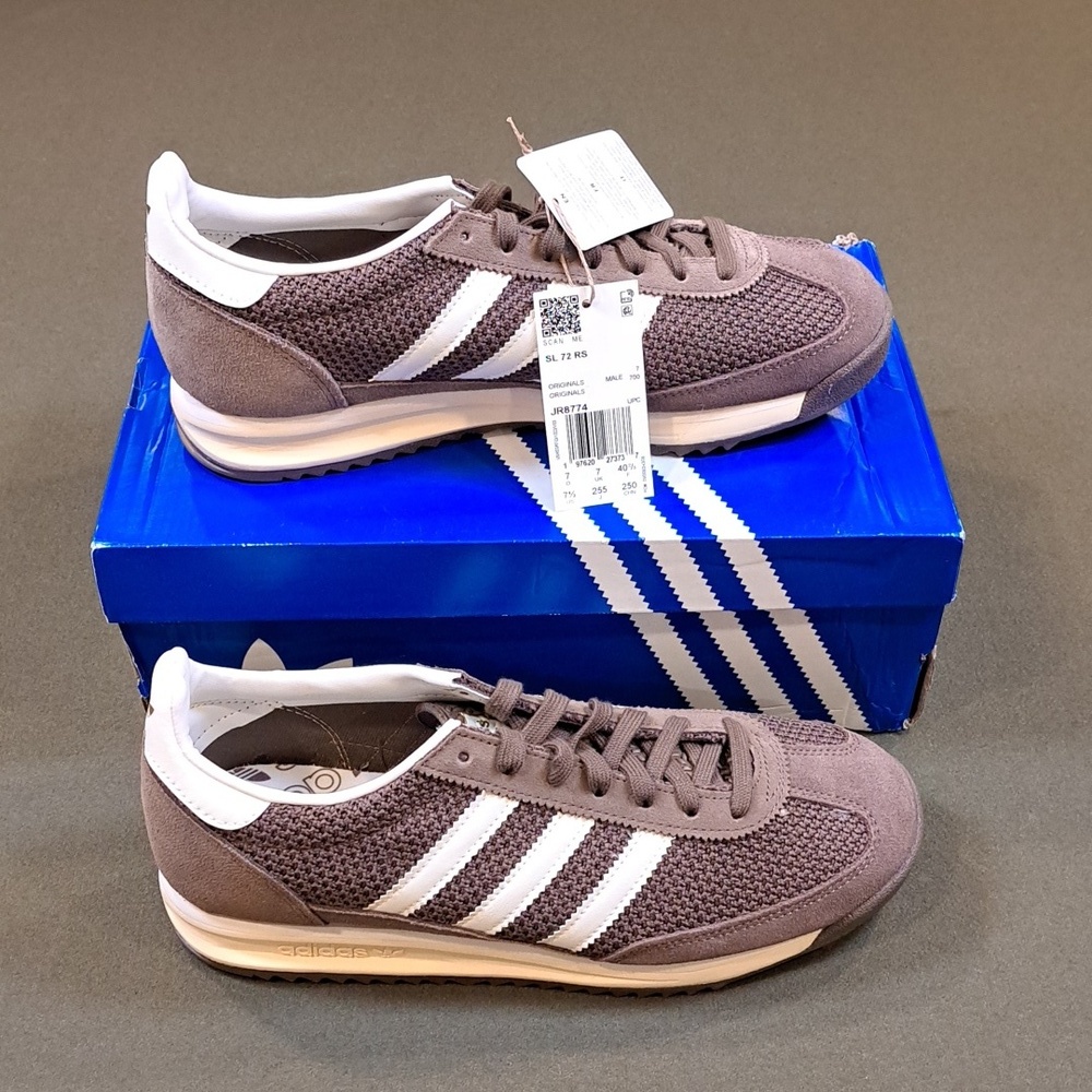 Adidas SL 72 RS Sneakers - Color: Brown / White - Unisex - Women 8.5, Men 7.5